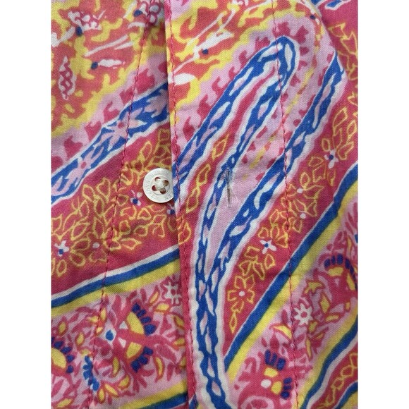Lauren Ralph Lauren Womens Button Up Shirt Floral Paisley Black Label Tunic Sz L - Picture 5 of 11